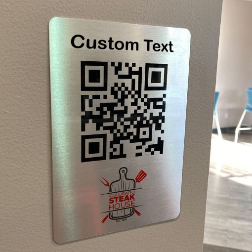 Qr code sign touch free sign metal sign napnameplates