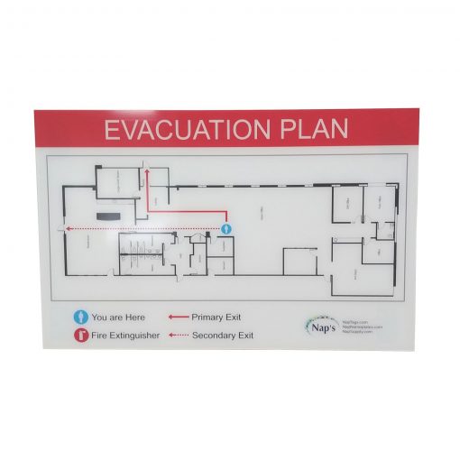 Evacuation Plan Signage, 18" x 11.5" Plastic - Image 2
