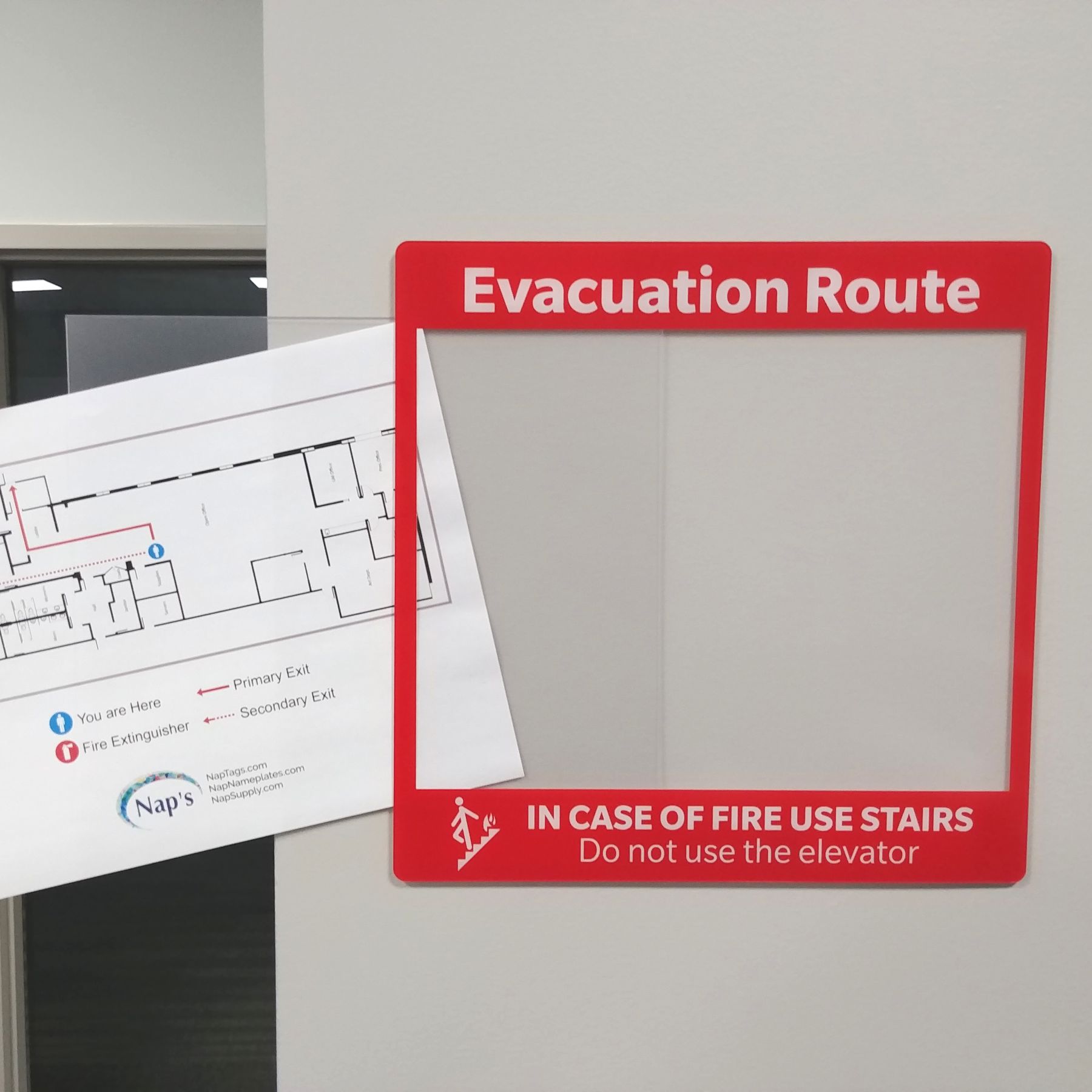 Accuform Standard Safety Fire Emergency Evacuation Wall Map Holder Black 
