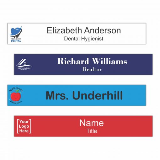 10" x 1-1/2" Office Name Plate Signs - Color-Printed Plastic