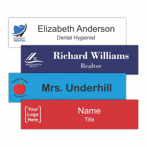 12" x 3" Office Name Plate Signs – Color-Printed Plastic