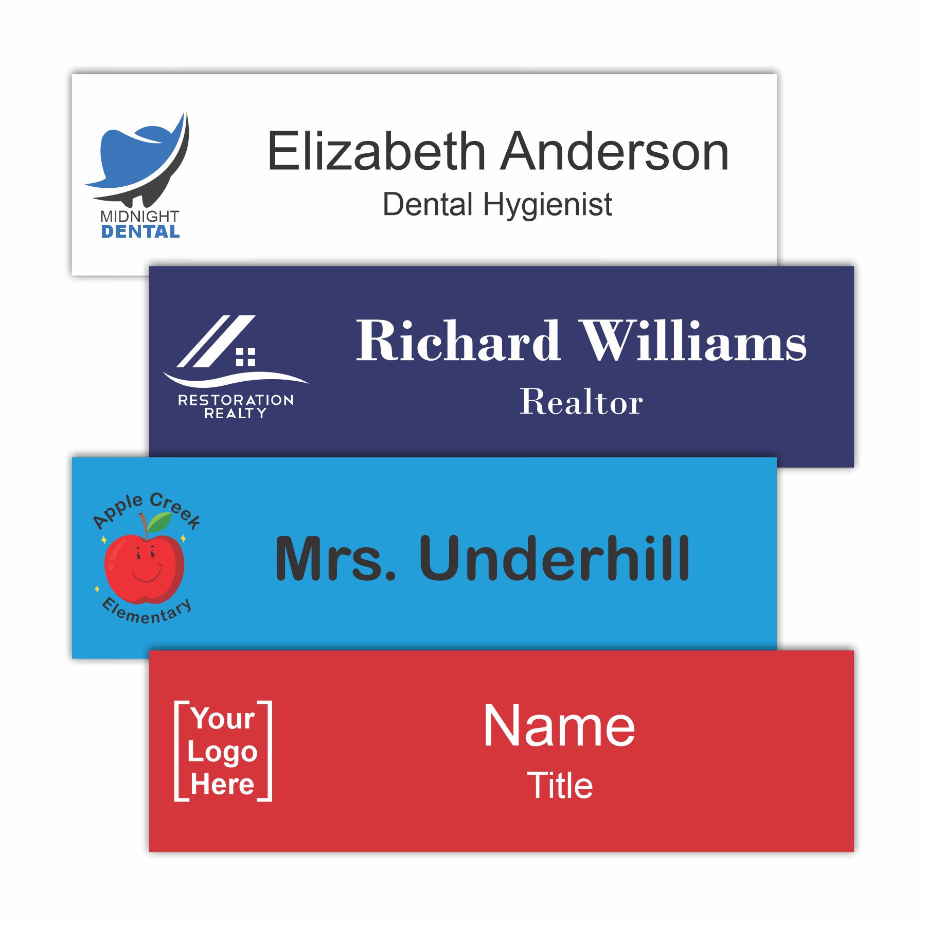 14x4 Office Name Plates ColorPrinted Plastic Nap Nameplates