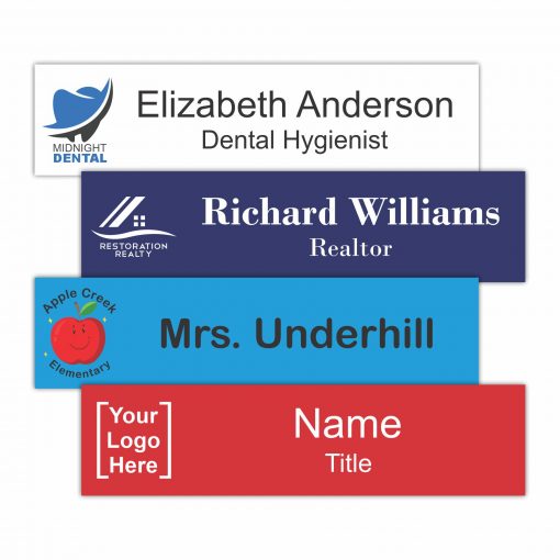 6" x 1-1/2" Office Name Plate Signs - Color-Printed Plastic