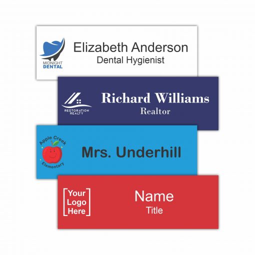 6" x 2" Office Name Plate Signs - Color-Printed Plastic