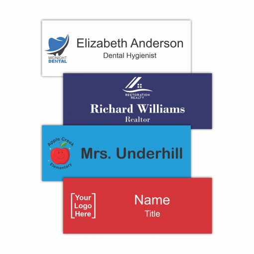 8" x 3" Office Name Plate Signs - Color-Printed Plastic