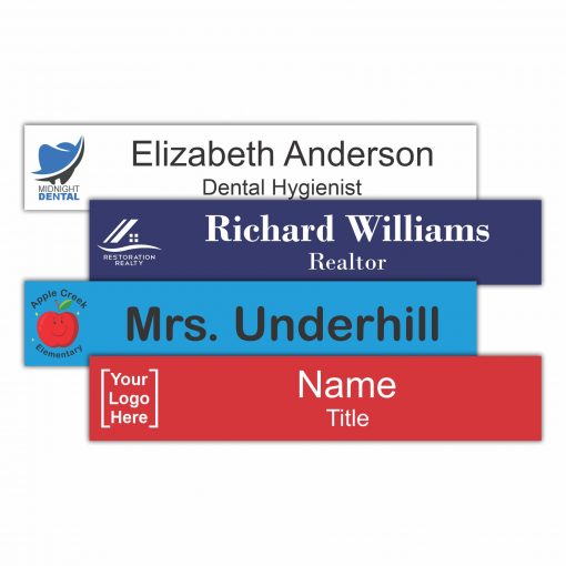 8" x 1-1/2" Office Name Plate Signs - Color-Printed Plastic