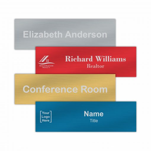 10" x 3" Office Nameplate Signs - Engraved Aluminum