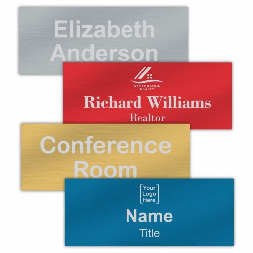 10" x 4" Office Nameplate Signs - Engraved Aluminum