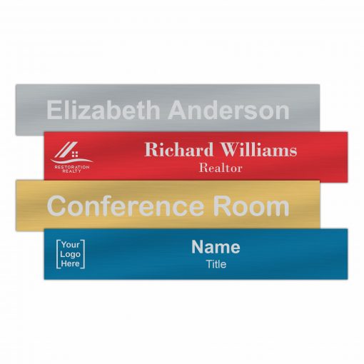 12" x 2" Office Nameplate Signs - Engraved Aluminum
