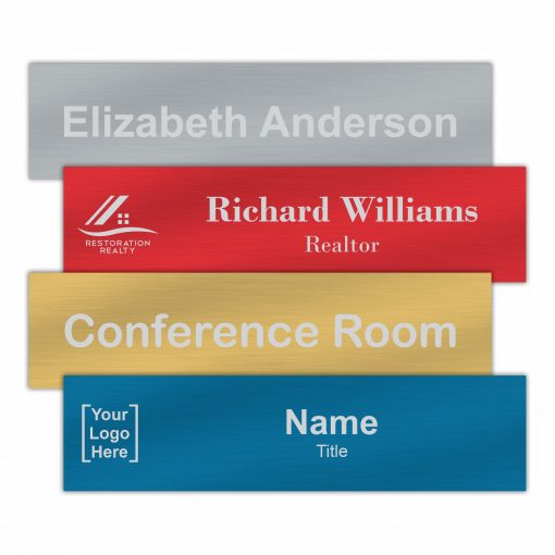 12" x 3" Office Nameplate Signs - Engraved Aluminum