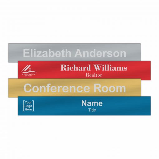14" x 2" Office Nameplate Signs - Engraved Aluminum