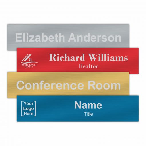 14" x 3" Office Nameplate Signs - Engraved Aluminum