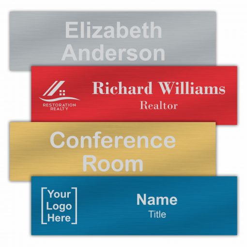 14" x 4" Office Nameplate Signs - Engraved Aluminum