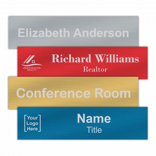 6" x 1-1/2" Office Nameplate Signs - Engraved Aluminum