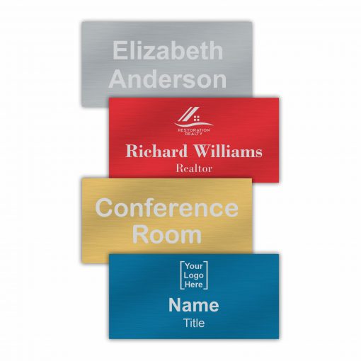 6" x 3" Office Nameplate Signs - Engraved Aluminum