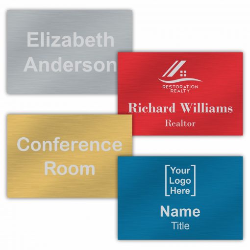 6" x 4" Office Nameplate Signs - Engraved Aluminum