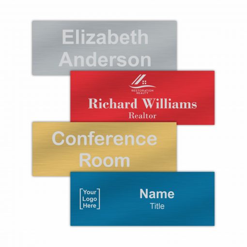 8" x 3" Office Nameplate Signs - Engraved Aluminum