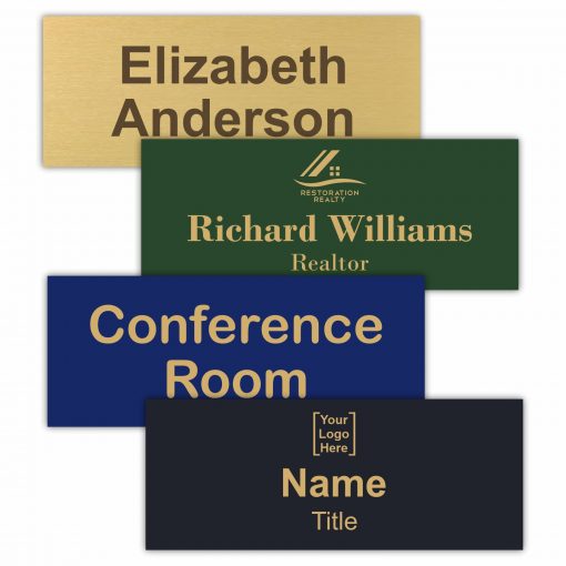 10" x 4" Executive Office Nameplate Signs - Engraved Brass