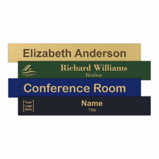 14" x 2" Executive Office Nameplate Signs - Engraved Brass