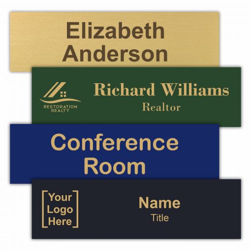 14" x 4" Executive Office Nameplate Signs - Engraved Brass
