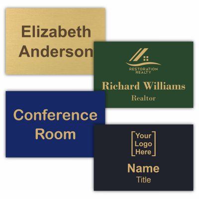 12 x 2 Executive Office Nameplate Signs - Engraved Brass