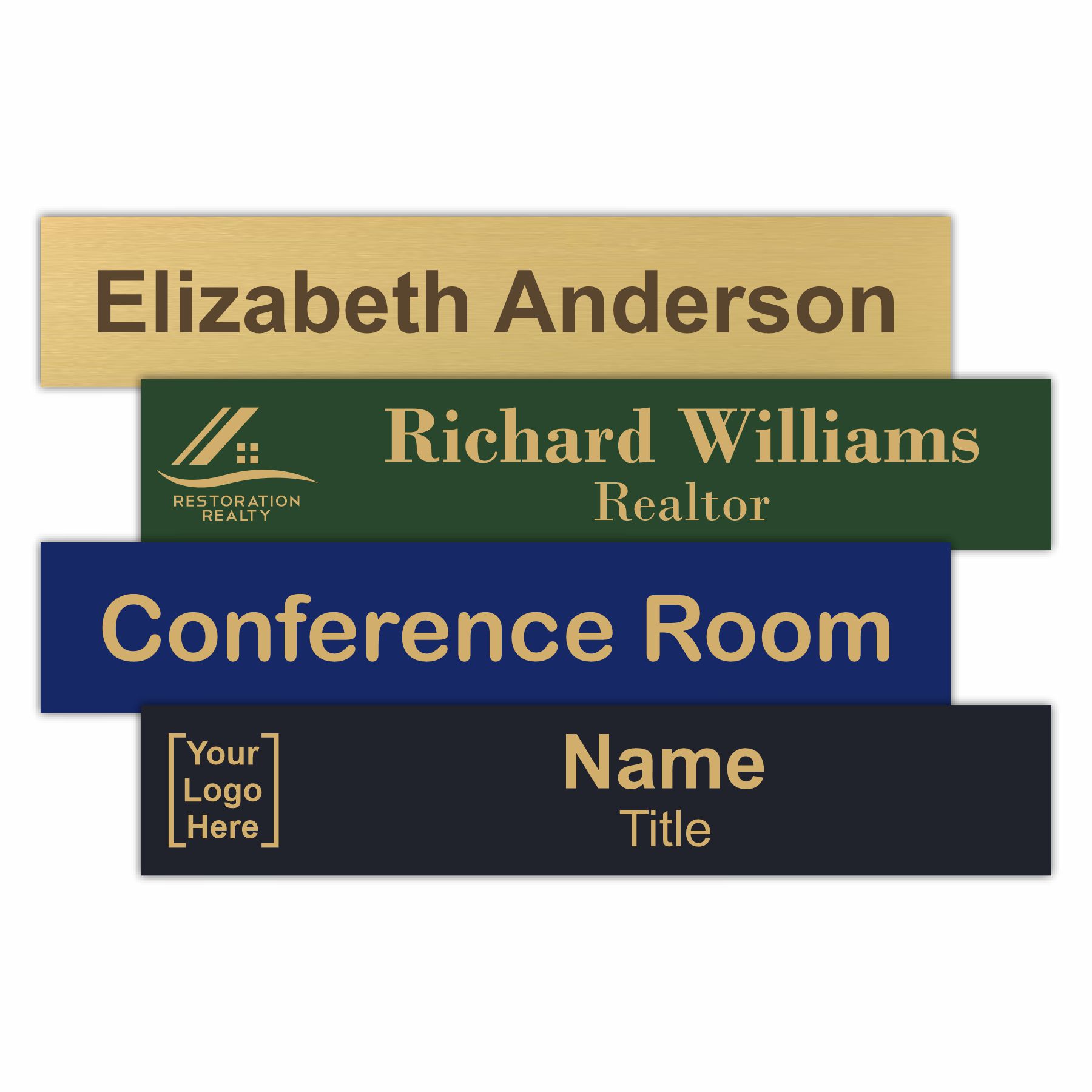 1/2" x 1" CUSTOM Laser ENGRAVED Plastic NAMEPLATE Personalize Sign Name Plate 