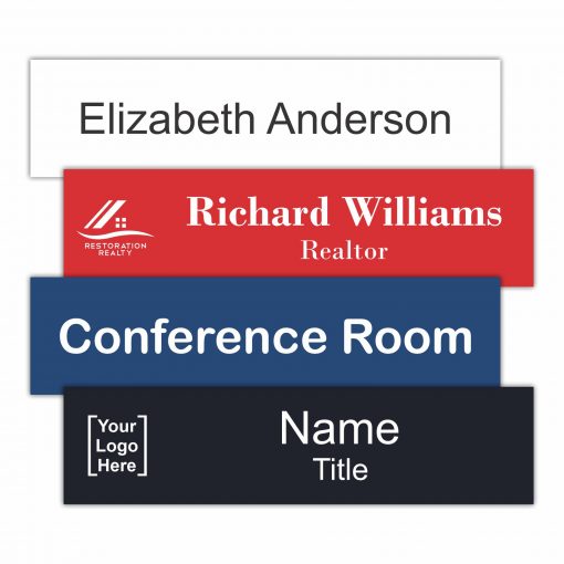 6" x 1-1/2" Office Name Plate Signs – Engraved Plastic