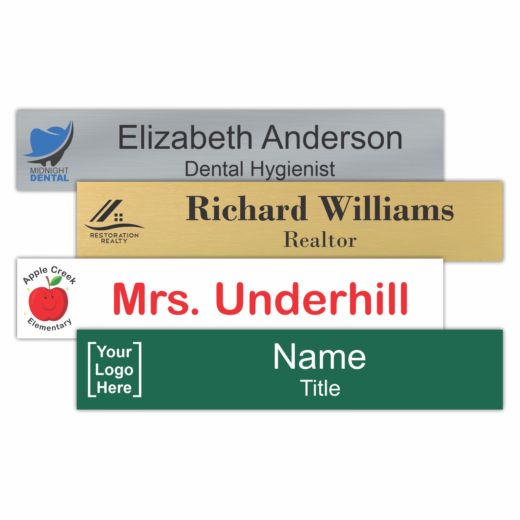 8x1-1/2 Office Name Plate Signs, Color Printed Napnameplates.com