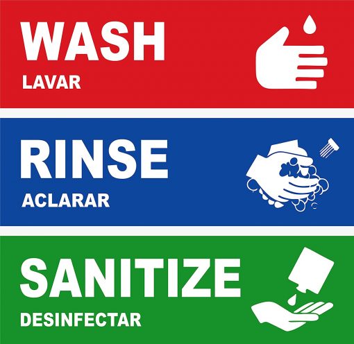 Wash, Rinse, Sanitize Vinyl Decals
