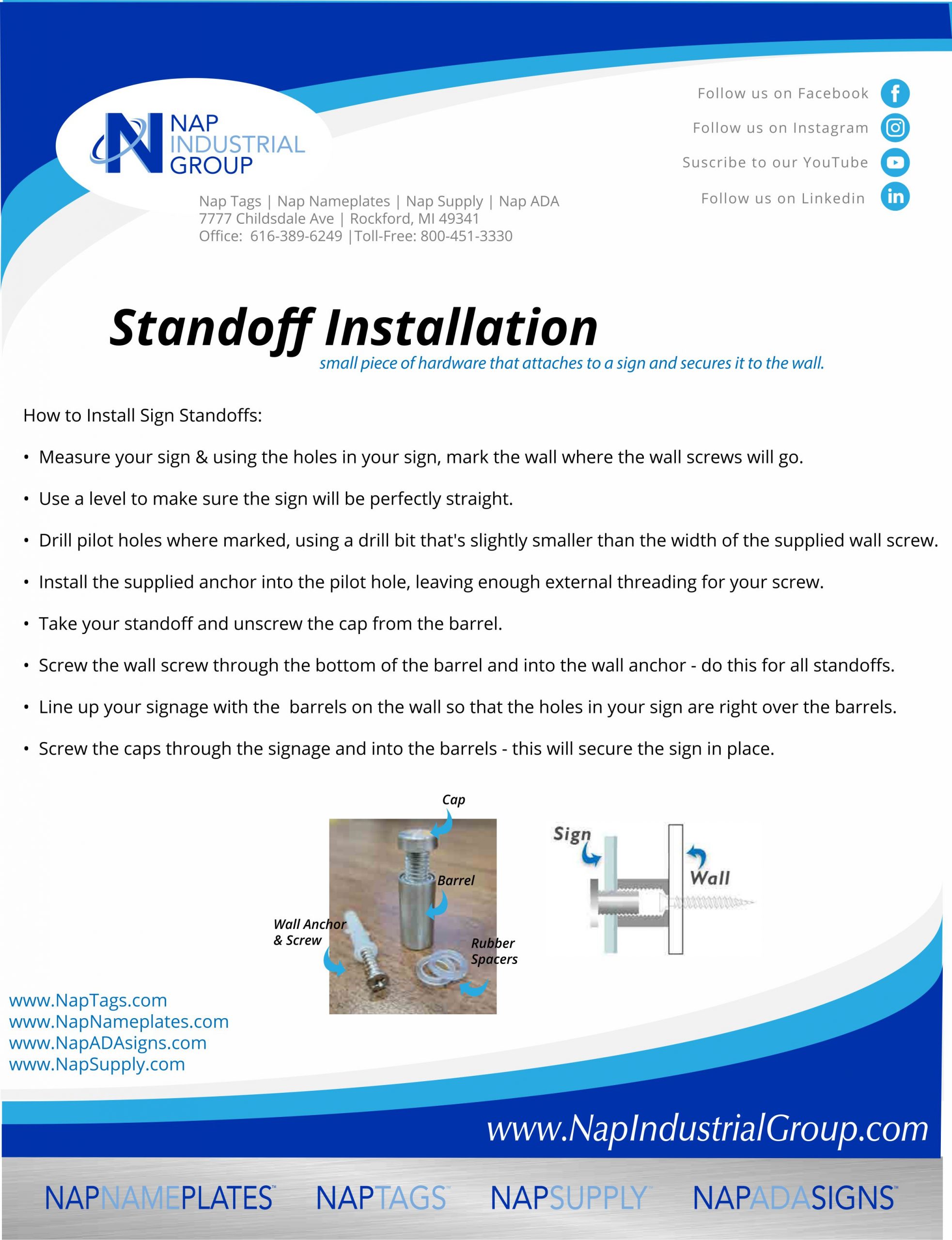 WallMount Standoff Installation NapNameplates