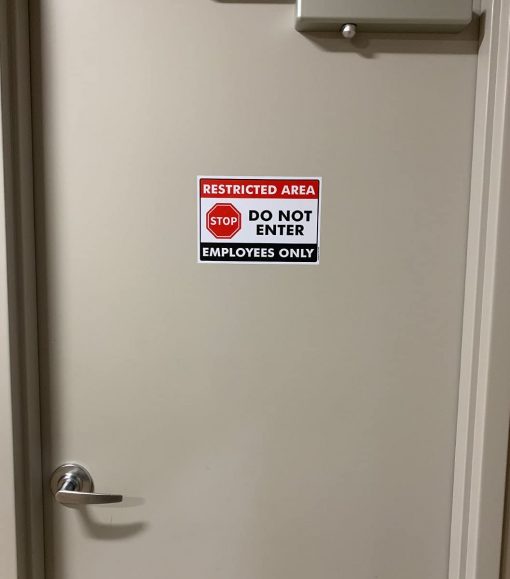 10" x 7" Restricted Area Do Not Enter Vinyl Sign - Image 2