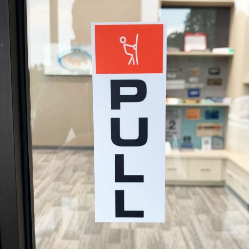2" x 5.5" Push & Pull Vinyl Decals - Image 2