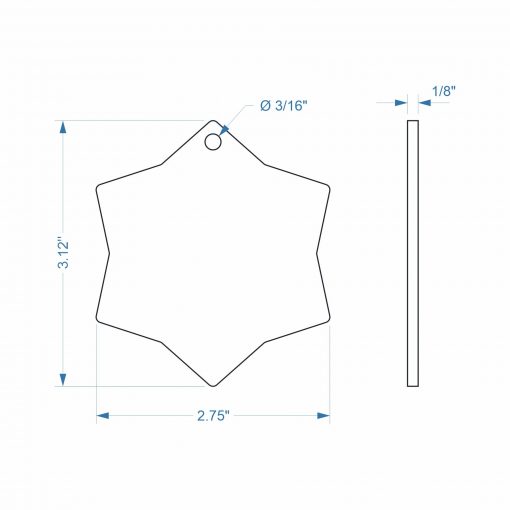 Star Burst Shaped Custom Acrylic Holiday Ornament - Image 7