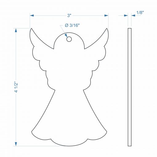 Angel Shaped Custom Acrylic Holiday Ornament - Image 7