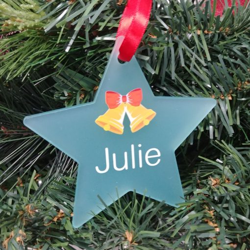 Star Shaped Custom Acrylic Holiday Ornament