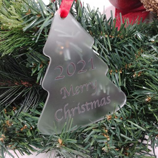 Tree Shaped Custom Acrylic Holiday Ornament - Image 3