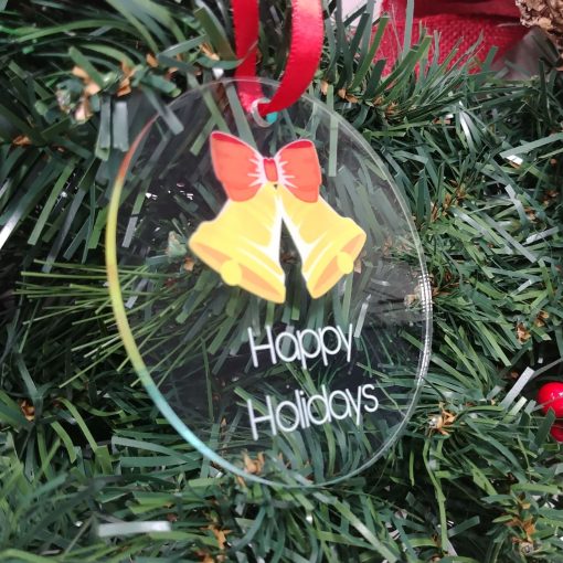 Circle Shaped Custom Acrylic Holiday Ornament - Image 2