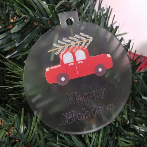Bauble Shaped Custom Acrylic Holiday Ornament - Image 2