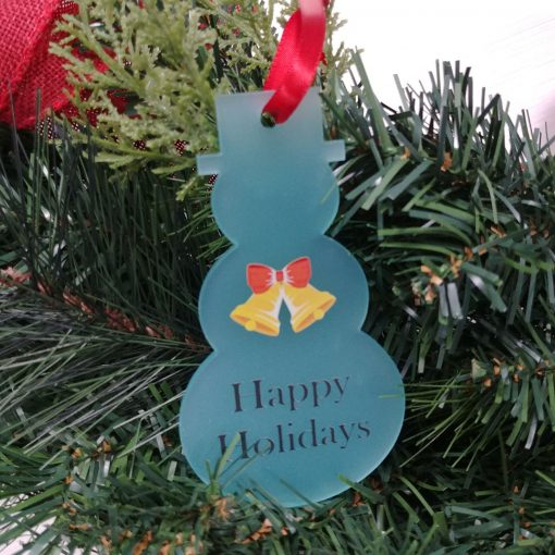 Snowman Shaped Custom Acrylic Holiday Ornament - Image 3