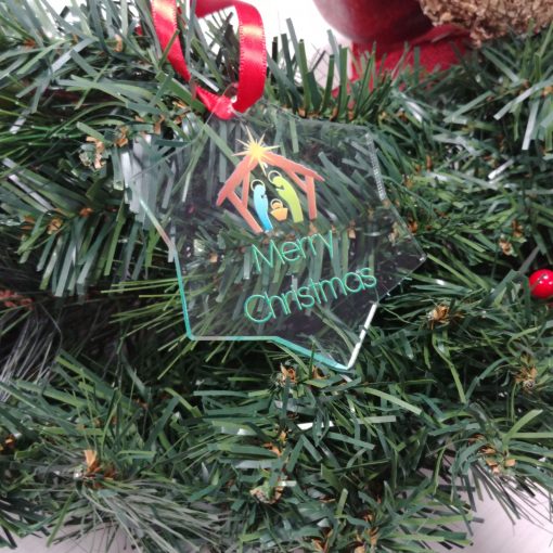 Star Burst Shaped Custom Acrylic Holiday Ornament - Image 3