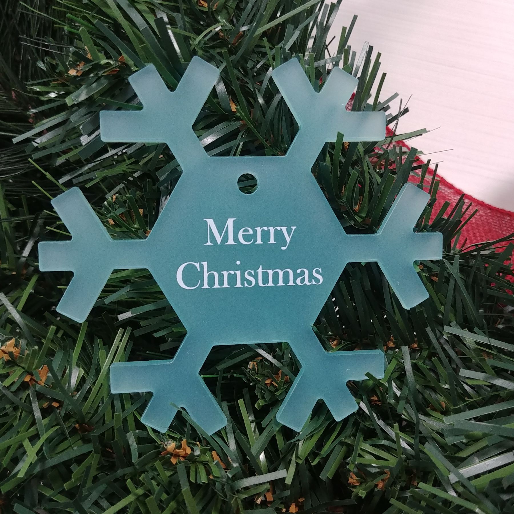 Custom made snowflake Christmas ornaments