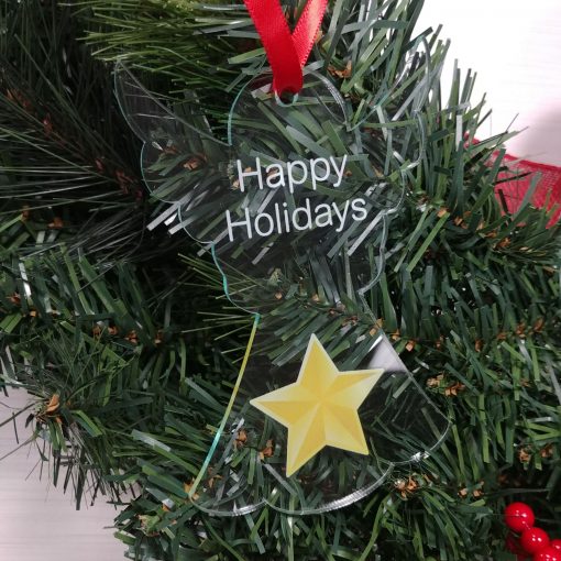 Angel Shaped Custom Acrylic Holiday Ornament - Image 3
