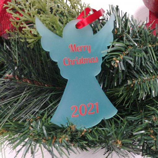 Angel Shaped Custom Acrylic Holiday Ornament - Image 2
