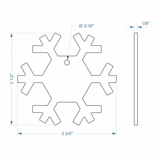 Snowflake Shaped Custom Acrylic Holiday Ornament - Image 7