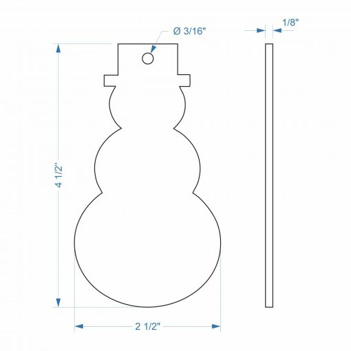 Snowman Shaped Custom Acrylic Holiday Ornament - Image 7