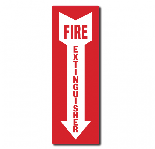 4" x 12" Fire Extinguisher Vinyl Sign - Pack of 5