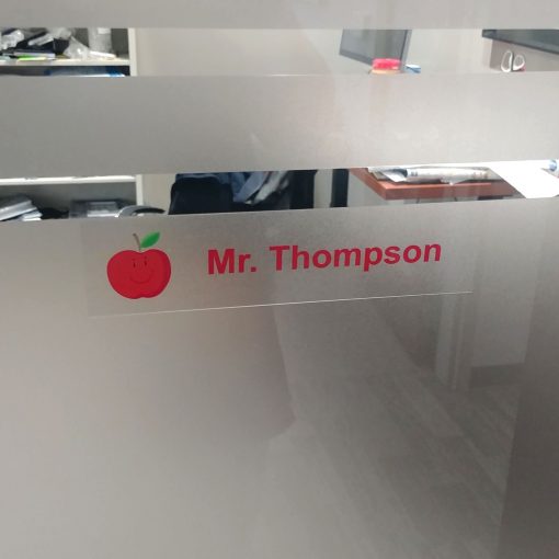 8" x 2" Static Cling Vinyl Nameplate