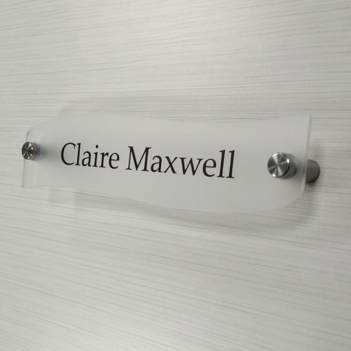 White Frosted Acrylic Office Name Plates for Doors