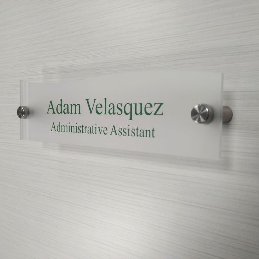 8" x 2.25" Acrylic Wall Mount Name Plates - Top Wave Shape