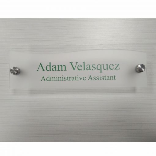 8" x 2.25" Acrylic Wall Mount Name Plates - Top Wave Shape - Image 6